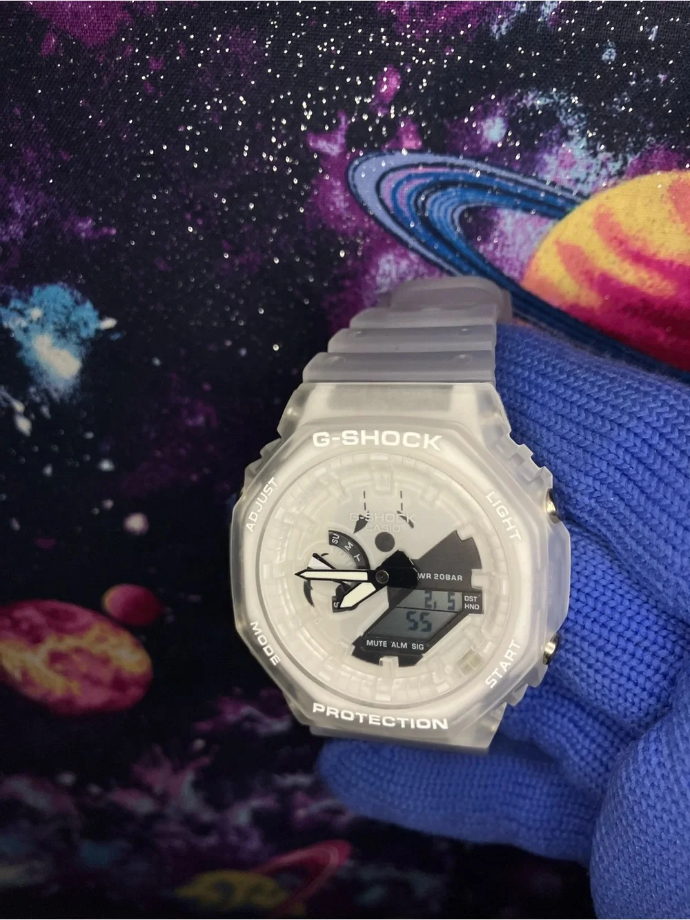 Custom G Shock White and clear Colorway